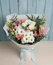 Букет цветов из:  Розы, Лизиантусы и Хризантемы #REPLACE_PRED# Мошенское