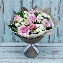 Букет цветов из:  Герберы, Альстромерии и Хризантемы в Мошенское