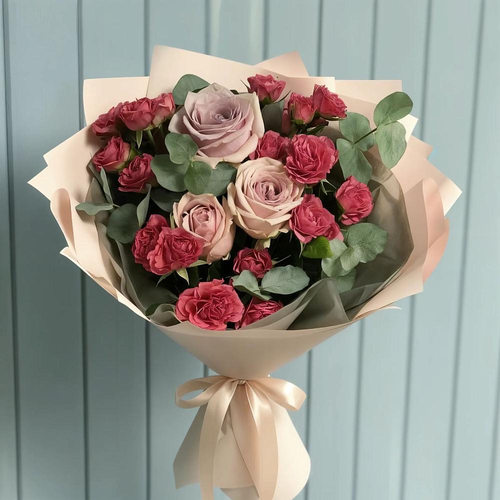 Букет цветов из: Гвоздики и Розы в Мошенское