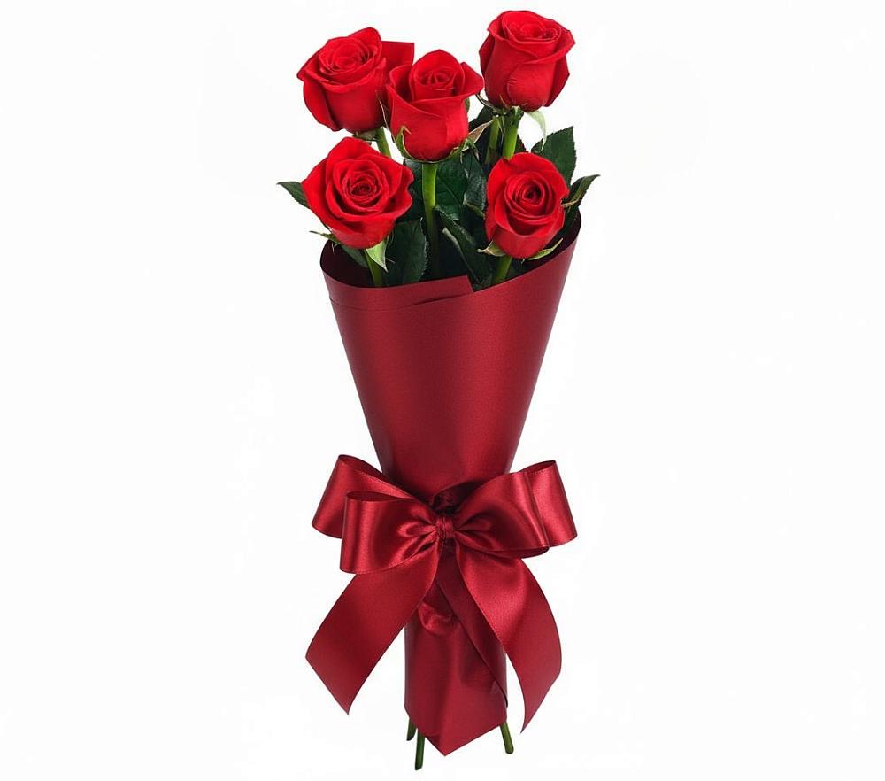 Букет 5 Красных роз Эдлесс Лав в Мошенское