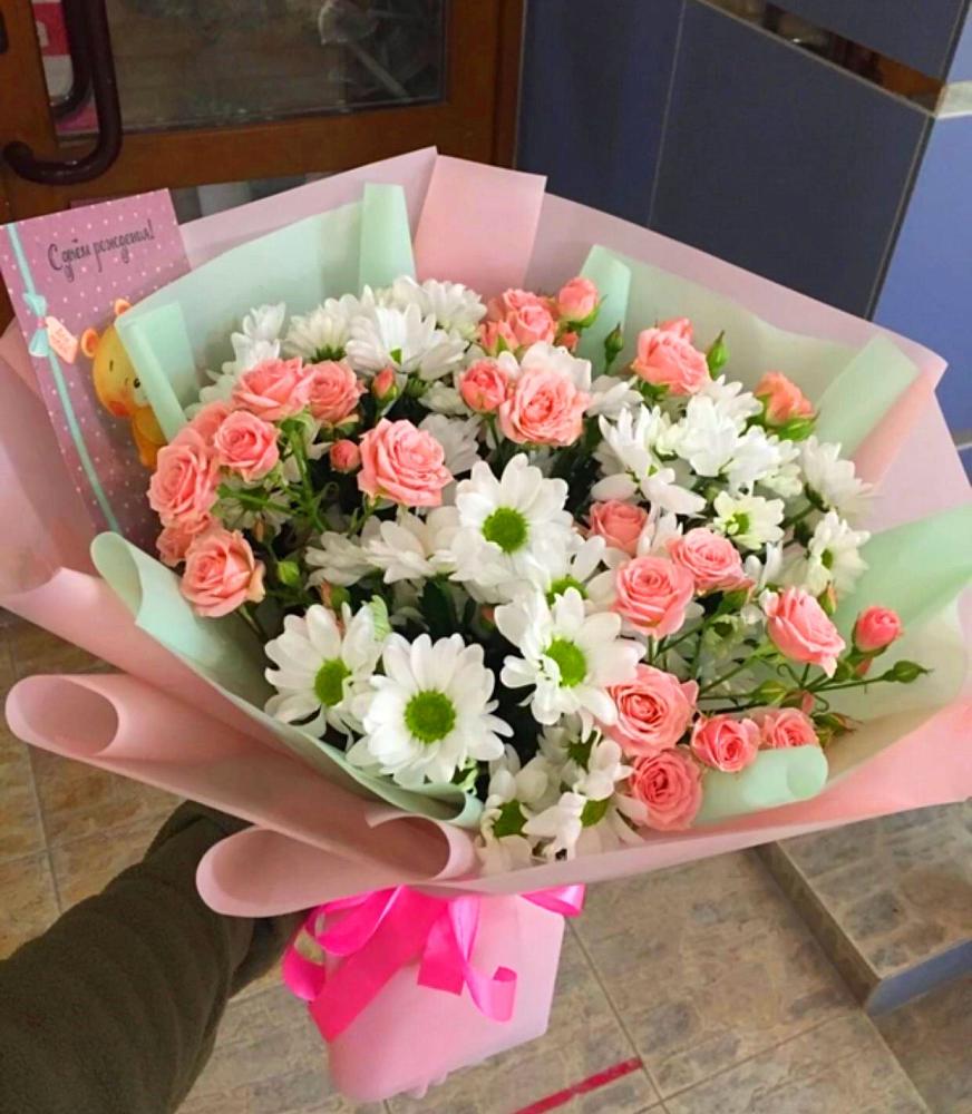 Букет цветов из: Розы и Хризантемы в Мошенское