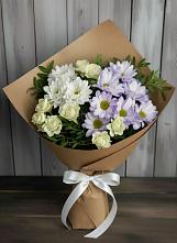 Букет цветов из:  Хризантемы и Розы в Мошенское