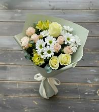 Букет цветов из:  Альстромерии, Розы и Хризантемы в Мошенское