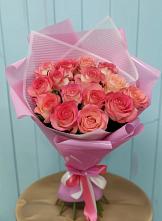 Букет 15 Розовых роз Равель в Мошенское
